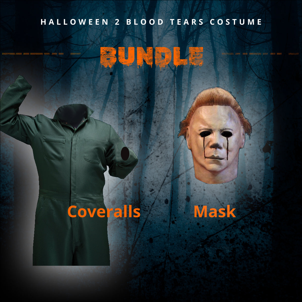 HALLOWEEN II | Michael Myers Blood Tears Bundle (Mask & Coveralls)