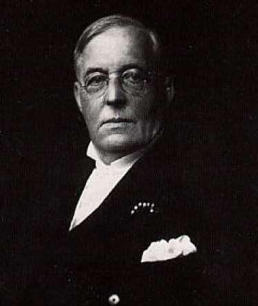 Black and white image of Mr James