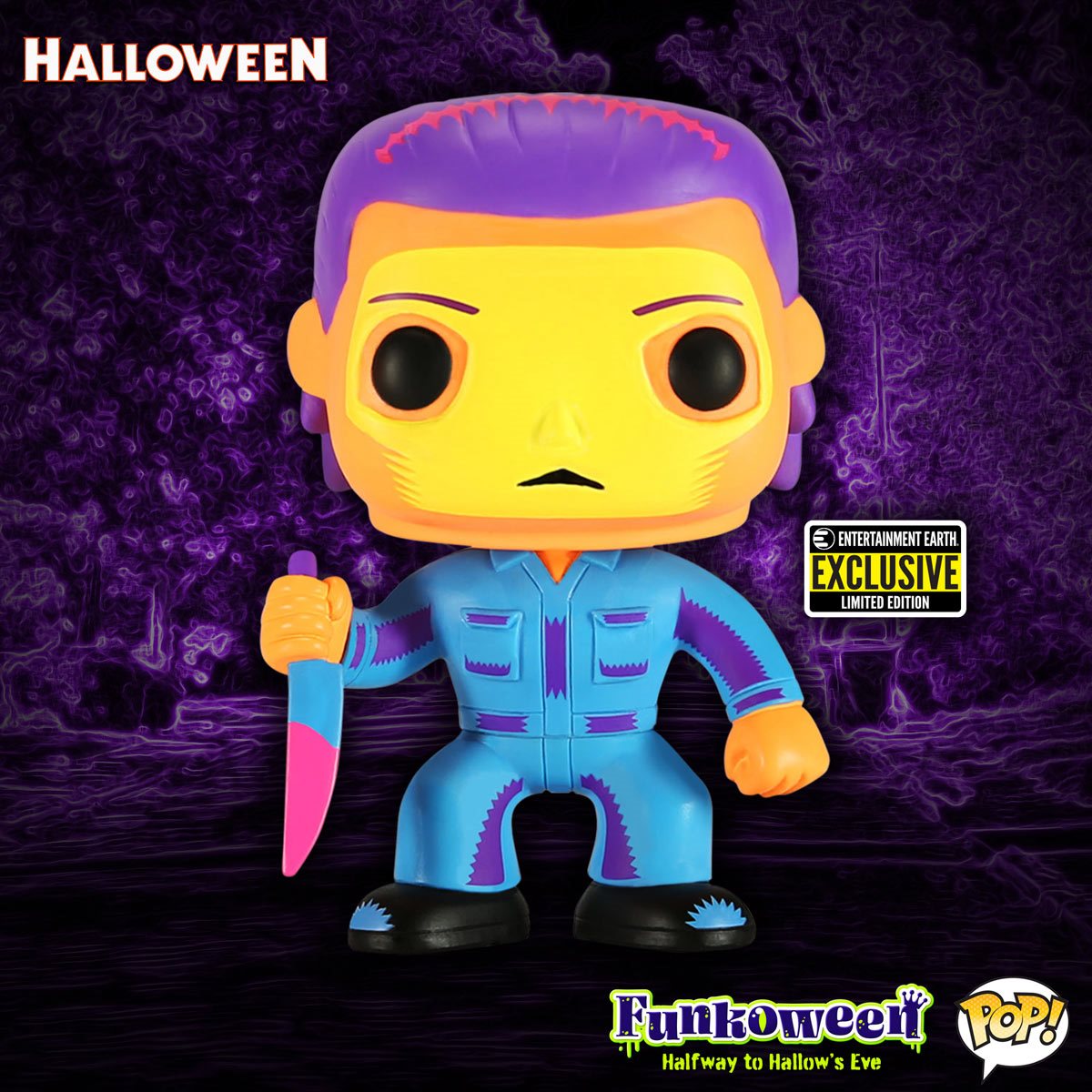 HALLOWEEN | Michael Myers Black Light Funko Pop! Vinyl - Figure #03 - Entertainment Earth Exclusive-Funko-FU3LP64908EE-Classic Horror Shop