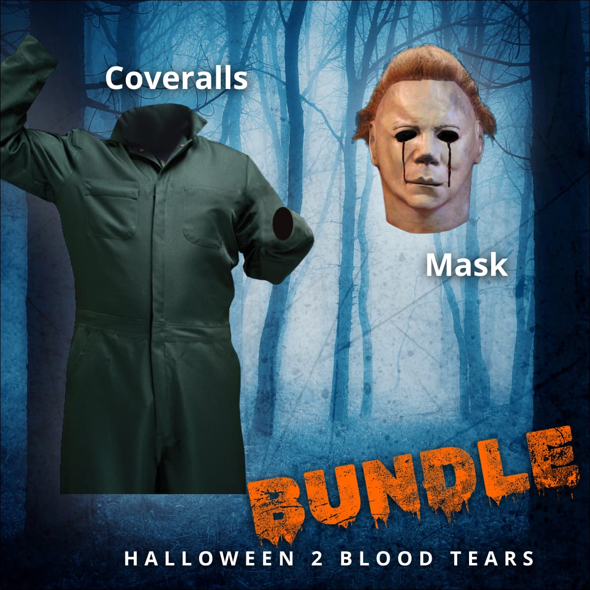 HALLOWEEN II | Michael Myers Blood Tears Costume Bundle (Adult) - Mask & Coveralls-Costume Bundle-Classic Horror Shop