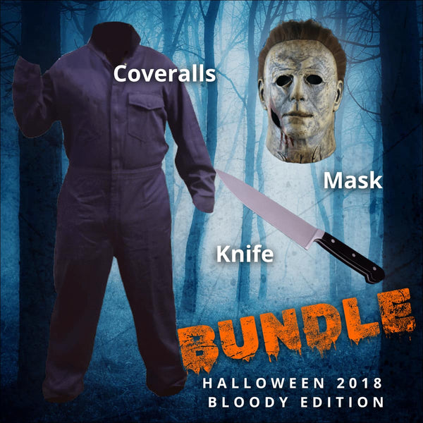 HALLOWEEN 2018 (Final - Bloody Edition) | Michael Myers Full Costume Bundle (Adult)-Costume Bundle-MM2018BB-Classic Horror Shop