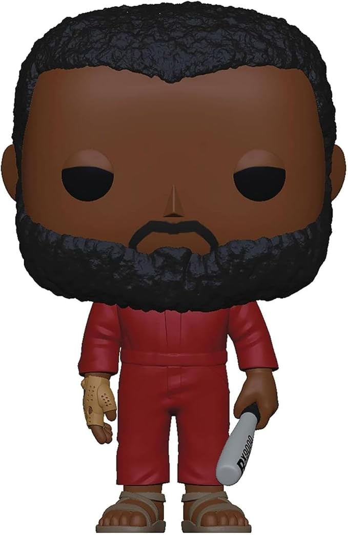 Funko Pop! vinyl figure of a character in a red outfit with a knife, on a white background