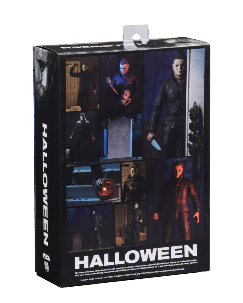 This is a Halloween 2018 Michael Myers NECA 7" ultimate action figure back of box.