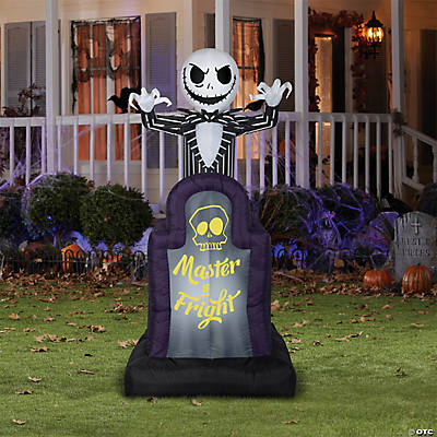 NIGHTMARE BEFORE CHRISTMAS | Master of Fright Jack Skellington Halloween Outdoor Yard Decoration 42" Blow Up Inflatable-Inflatable-SS221152G-Classic Horror Shop