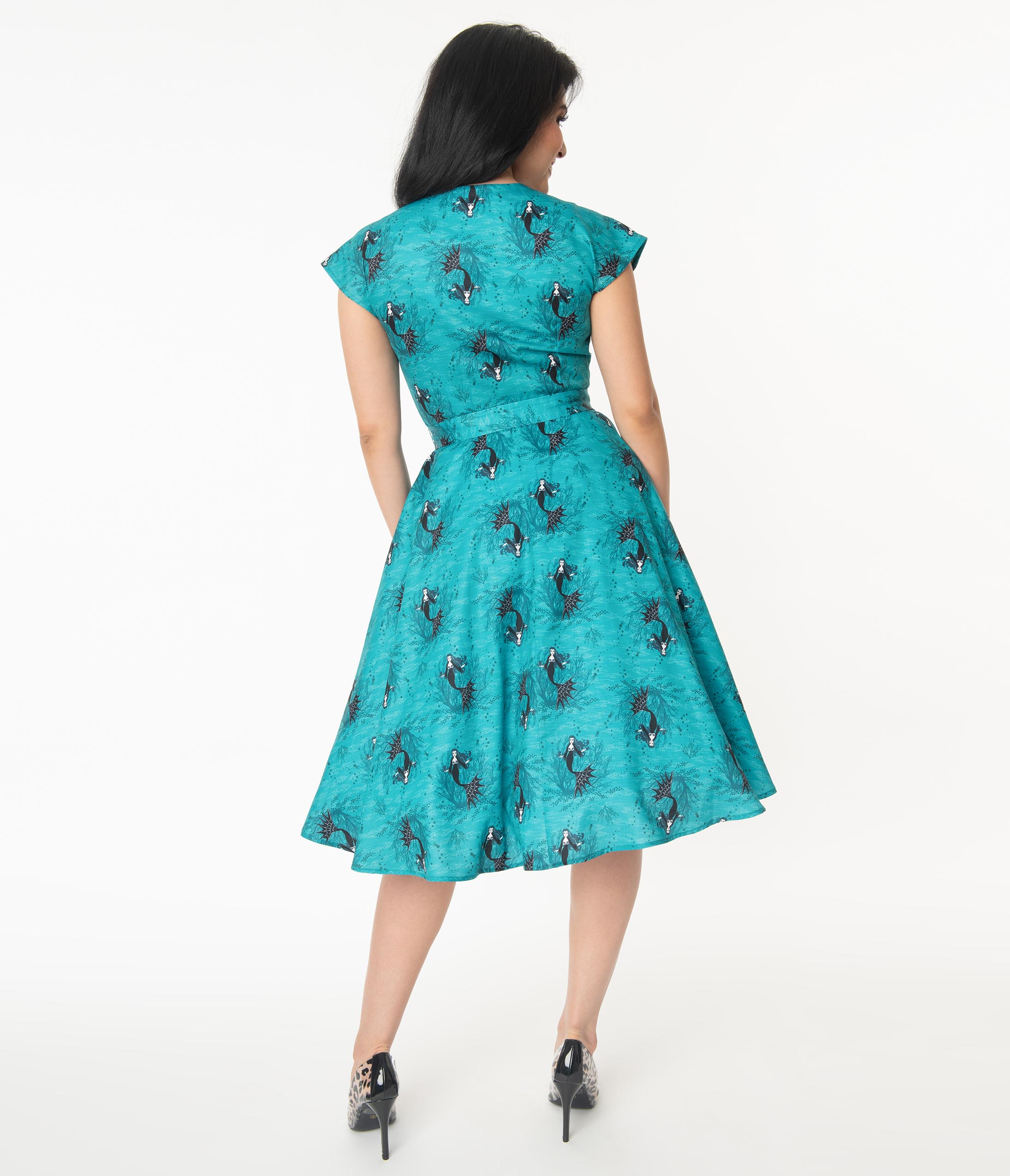 Mermaid print dress outlet