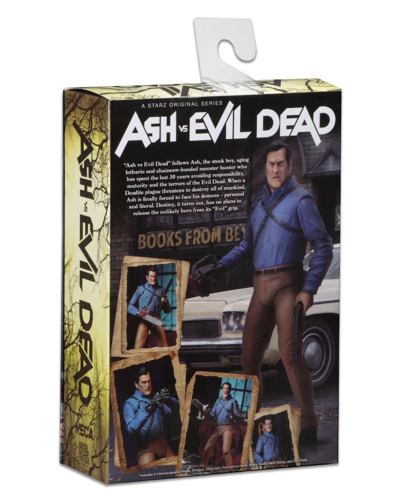 This is an Ash vs Evil Dead 7" Intimate NECA action figure back of box.