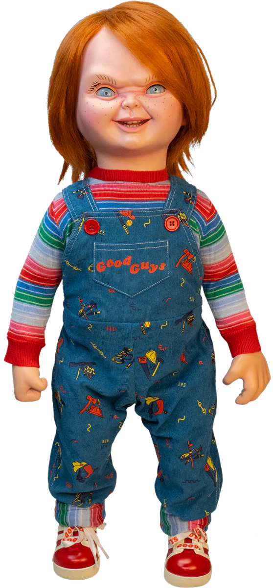 This is a Child's Play 2 Ultimate Chucky doll that is a life size replica