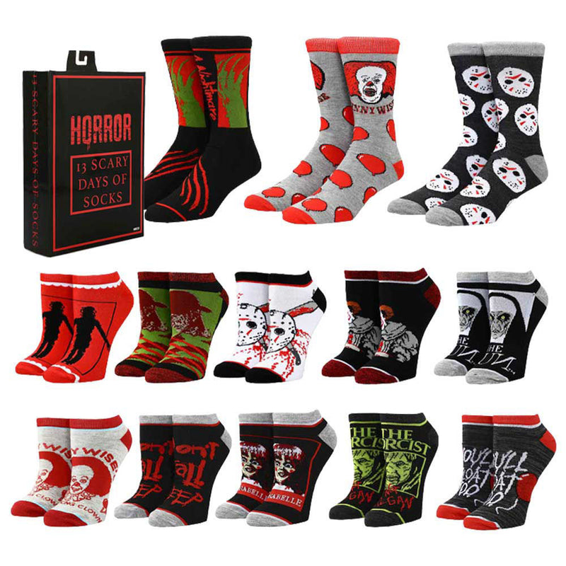 Classic Horror Shop  - Horror Icons 13 Days of Scary Socks Box Set - CRM0ZZAWBHPP00