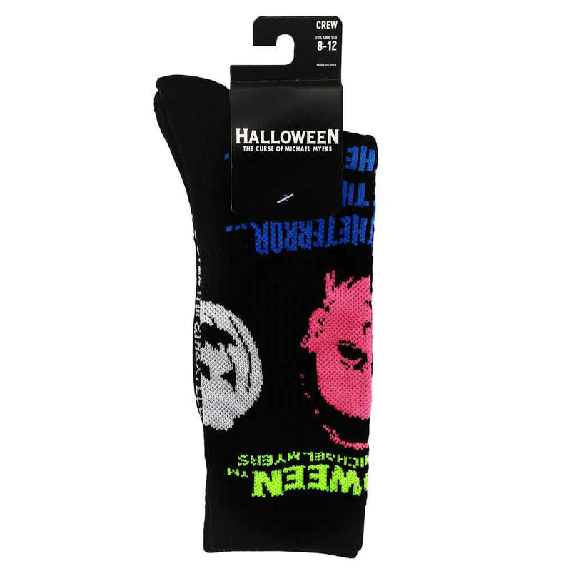 Classic Horror Shop Halloween Michael Myers Blacklight Crew Socks - CRM04QEMRXPP00