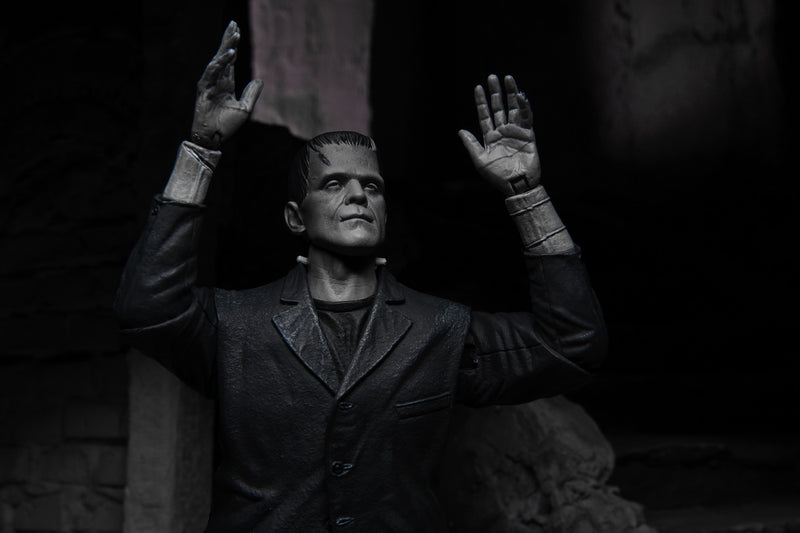 Universal Monsters - NECA 7” Scale Action Figure – Ultimate Frankenstein’s Monster (B&W)-NECA-04805-Classic Horror Shop