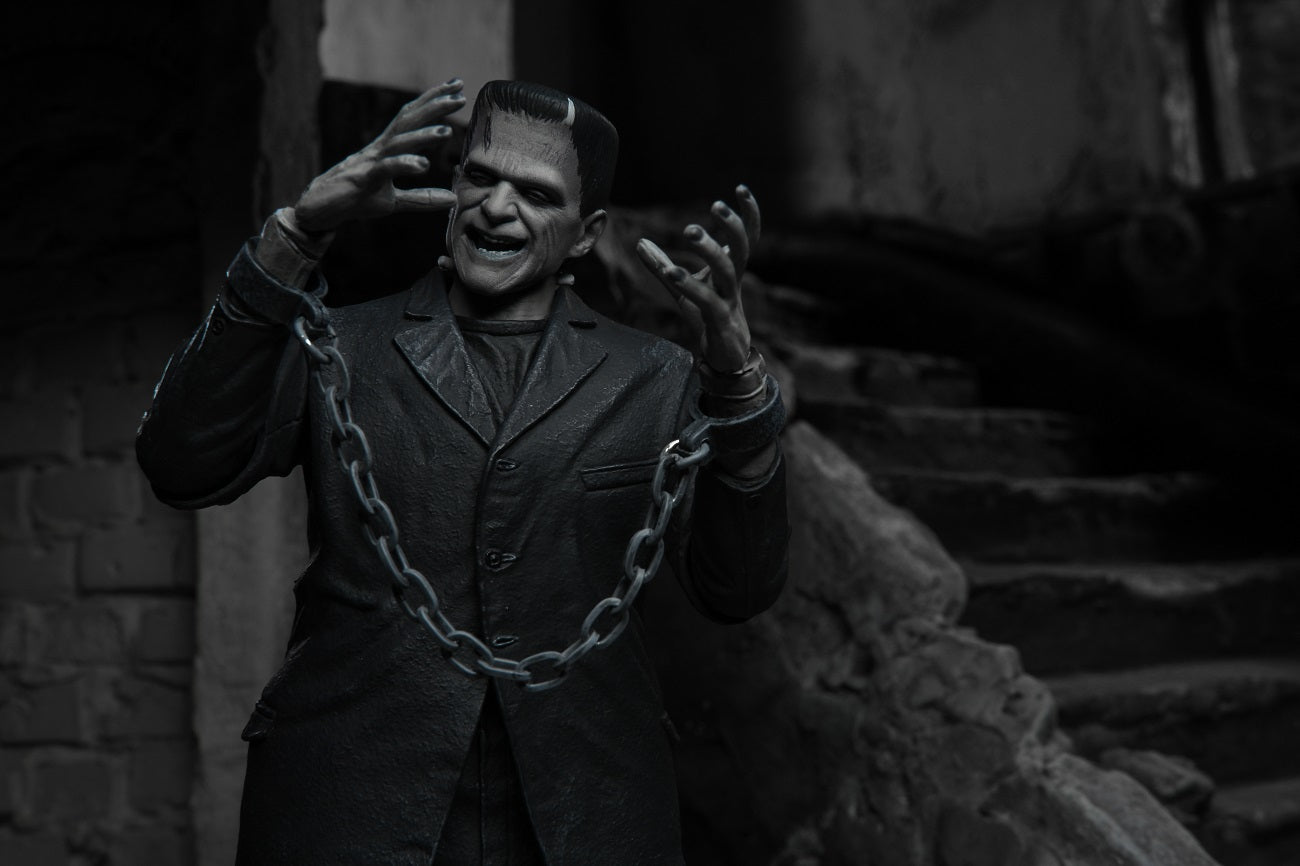 Universal Monsters - NECA 7” Scale Action Figure – Ultimate Frankenstein’s Monster (B&W)-NECA-04805-Classic Horror Shop