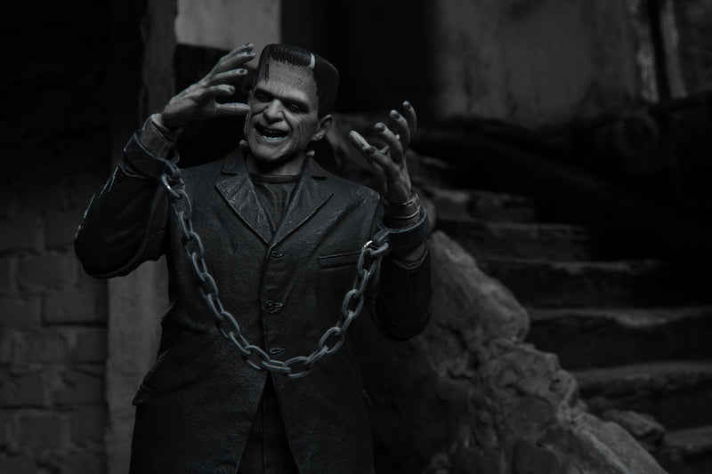 Universal Monsters - NECA 7” Scale Action Figure – Ultimate Frankenstein’s Monster (B&W)-NECA-04805-Classic Horror Shop