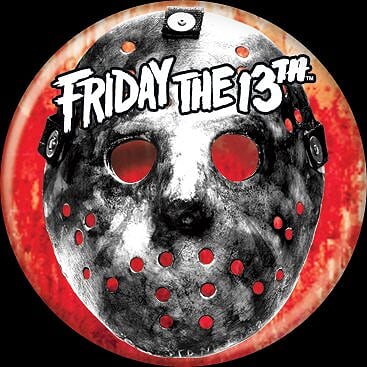 FRIDAY THE 13TH - Jason Mask and Blood Button-Button-1-84198-Classic Horror Shop
