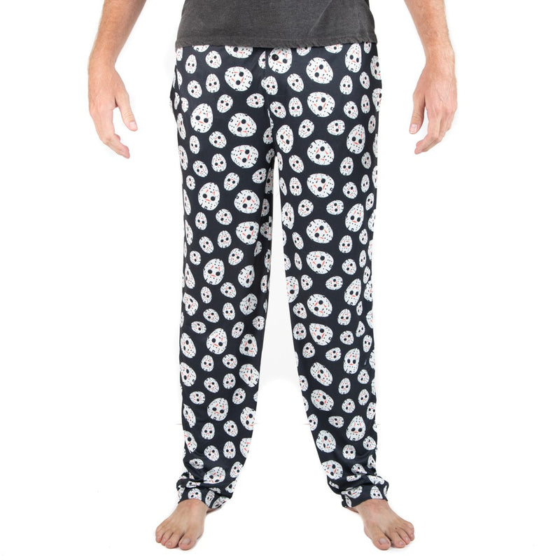This is a Friday the 13th Jason Voorhees PJ sleep pant and they are black with white hockey masks.