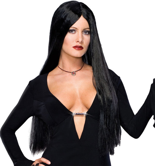 THE ADDAMS FAMILY - Morticia Adult Deluxe Wig-Wig-1-RU-51735-Classic Horror Shop