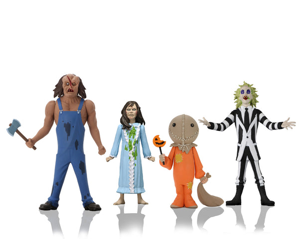 This is the Toony Terrors NECA action figure series 4 and it is Beetlejuice, Sam from Trick 'r Treat, Regan from Exorcist and Hatchet.