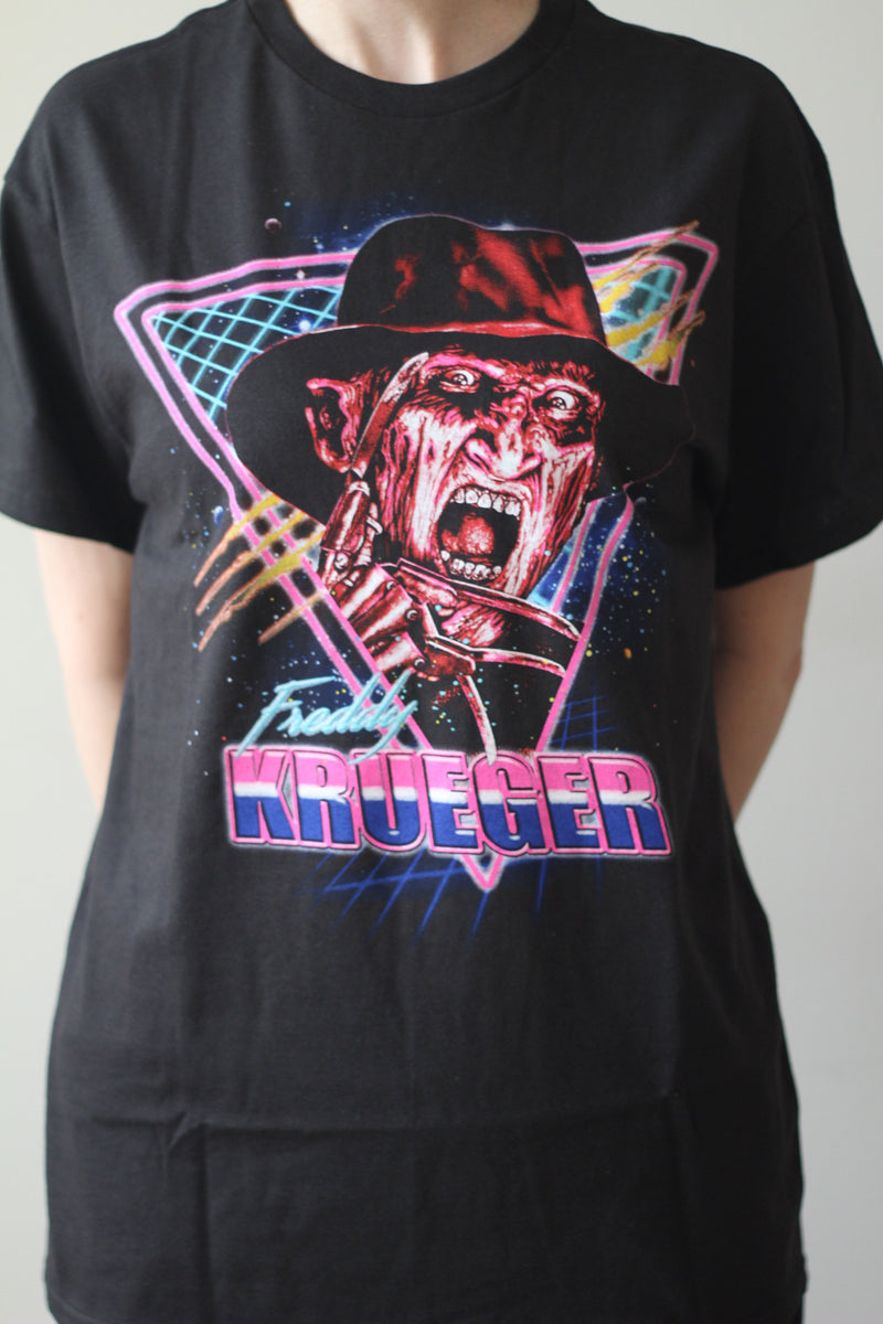 A NIGHTMARE ON ELM ST - Adult Retro Freddy T-shirt Men's-T-shirt-1-Classic Horror Shop
