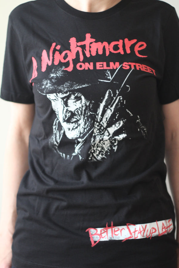 A NIGHTMARE ON ELM ST - Adult Freddy, Better Stay Up Late T-shirt Men's-T-shirt-1-Classic Horror Shop