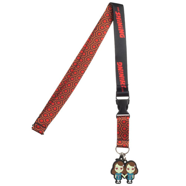 This is a The Shining Grady Twins lanyard and it has a black break away buckle.