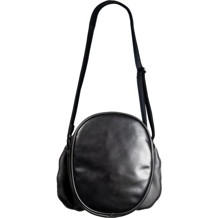 This is a Saw Jigsaw Billy purse that is black hair and a black shoulder strap.