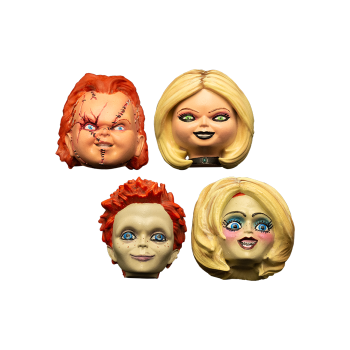 This is a Seed of Chucky magnet set with Chucky, Tiffany, Glen and Glenda 